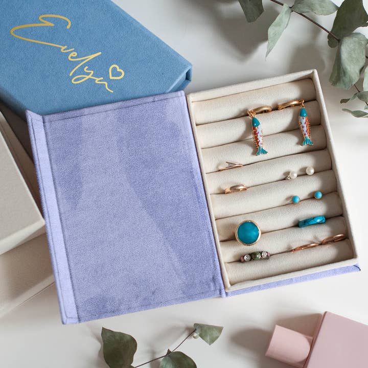 Velvet Jewelry Box Rings Earrings Оrganizer Storage for wholesale by L-site