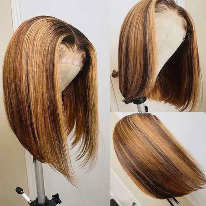 Milk & Honey - Wholesale Hair Extensions - Lace Closure Human Hair Wig - Highlight Brown & Natural Black