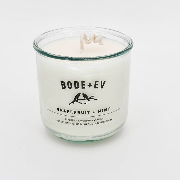 Bode+Ev - Wholesale Jar/Filled Candle - Grapefruit + Mint | Fresh Citrus & Herbal Soy Candle + Room 0