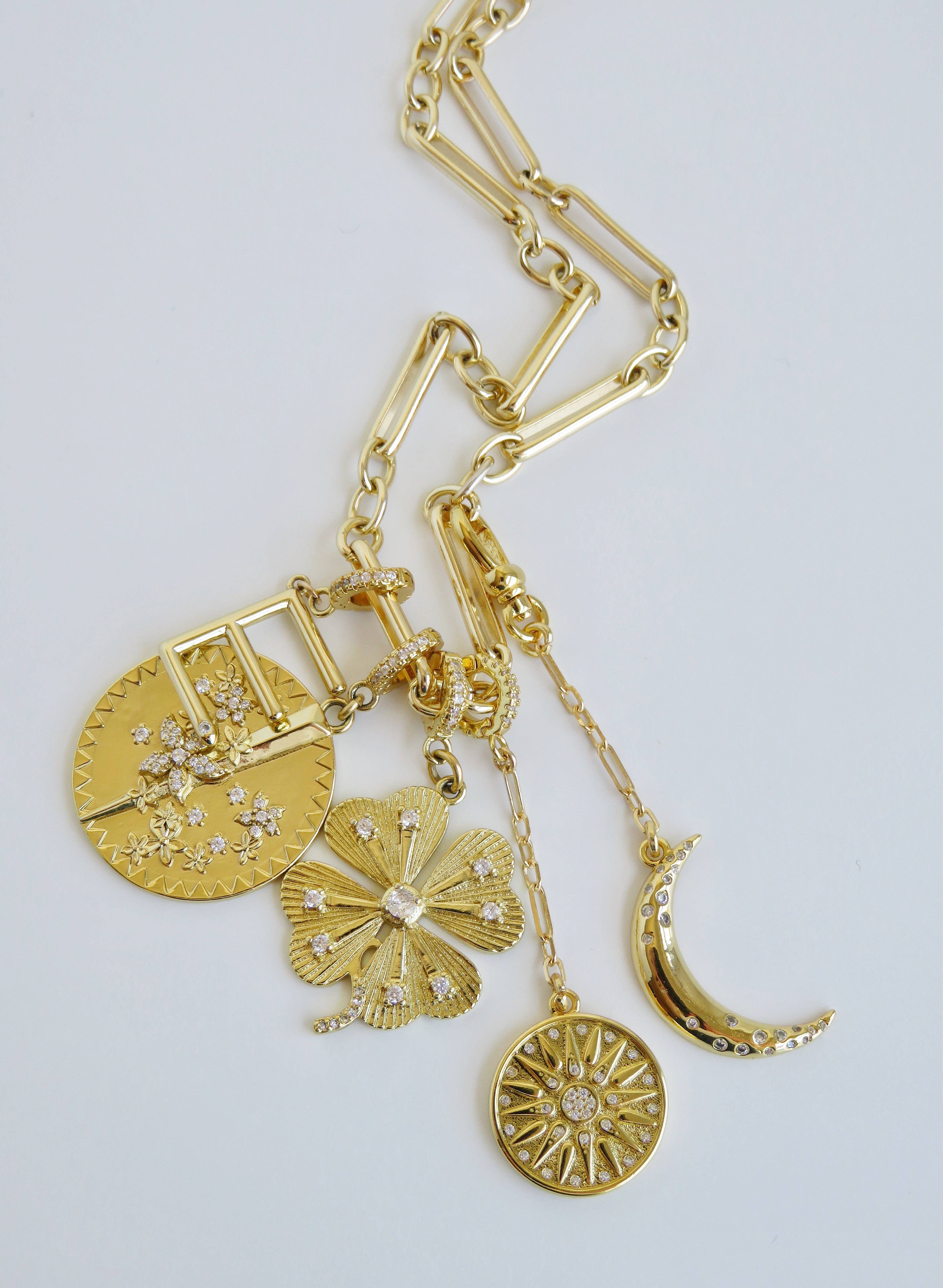 Boutique Suarez Co. - Wholesale Pendant/Charm Necklace - Celestial Hinged Clasp Chain Charms5