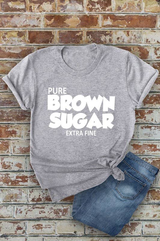 Top Avenue – T-shirt estampada - Mulher por atacado – Camiseta Pure Brown Sugar Extra Fino, Unissexo de gola curta4