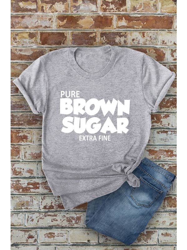 Top Avenue – T-shirt estampada - Mulher por atacado – Camiseta Pure Brown Sugar Extra Fino, Unissexo de gola curta4