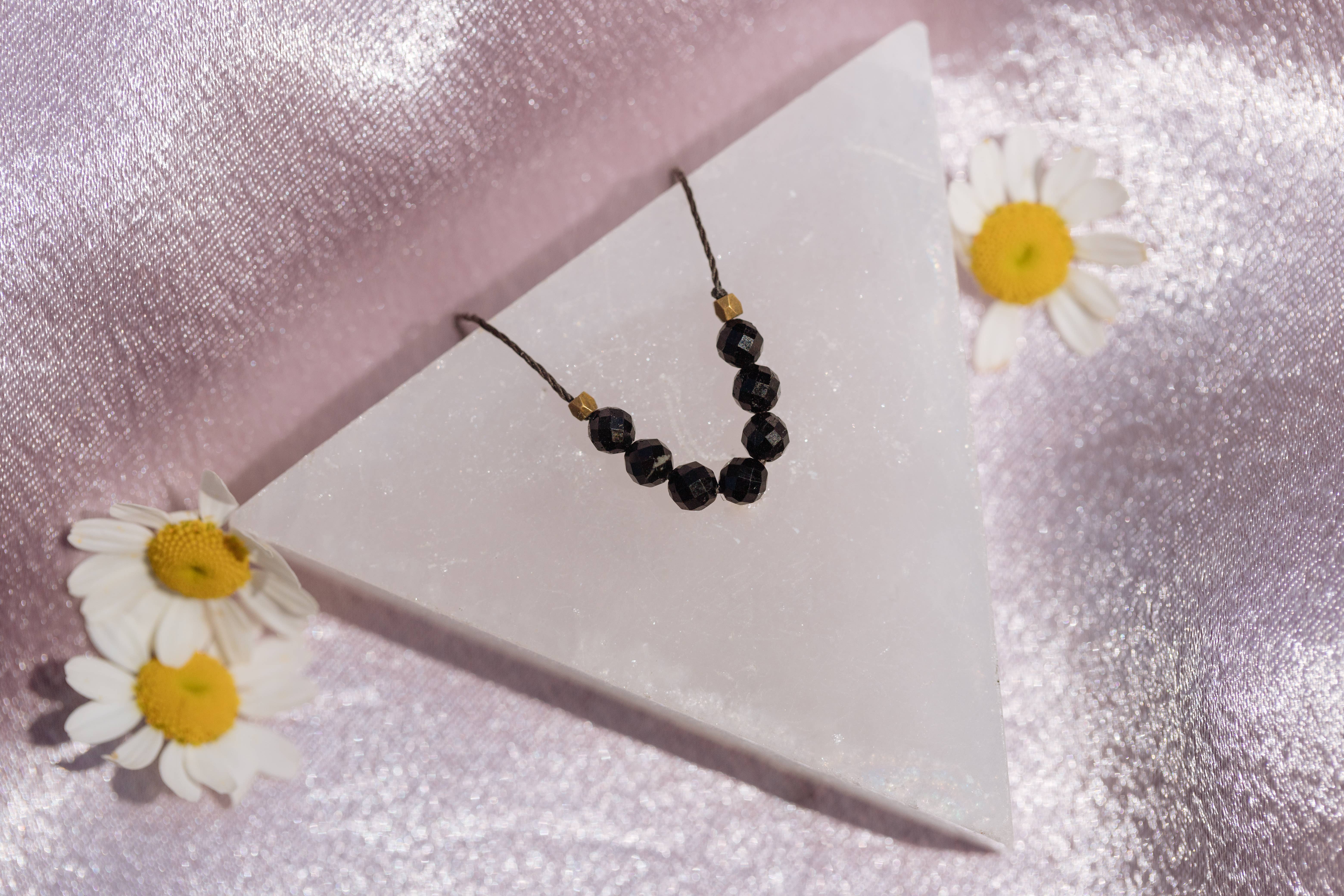 SoulKu – wholesale Beaded/pearl necklace – Black Tourmaline Mercury in Retrograde Necklace2