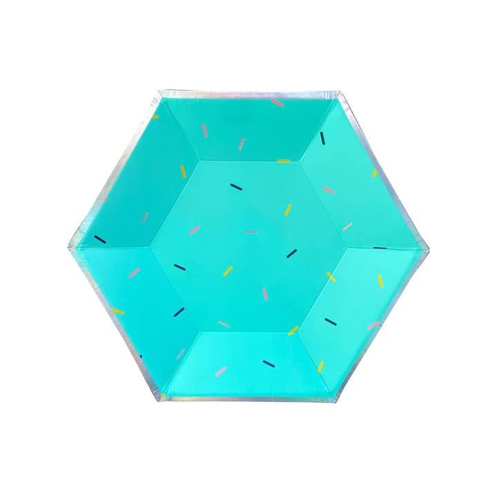 Harlow & Grey - Wholesale Disposable Plate - Sprinkles - Bright Small Paper Plates (Multi-Color 18 Pack)