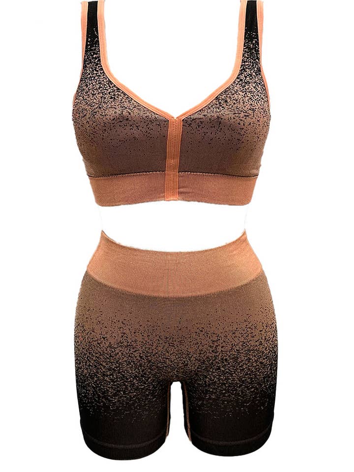 Assorted Bicolor Sport Comfort Bra + Cyclist Set/T33102 for wholesale on Faire10