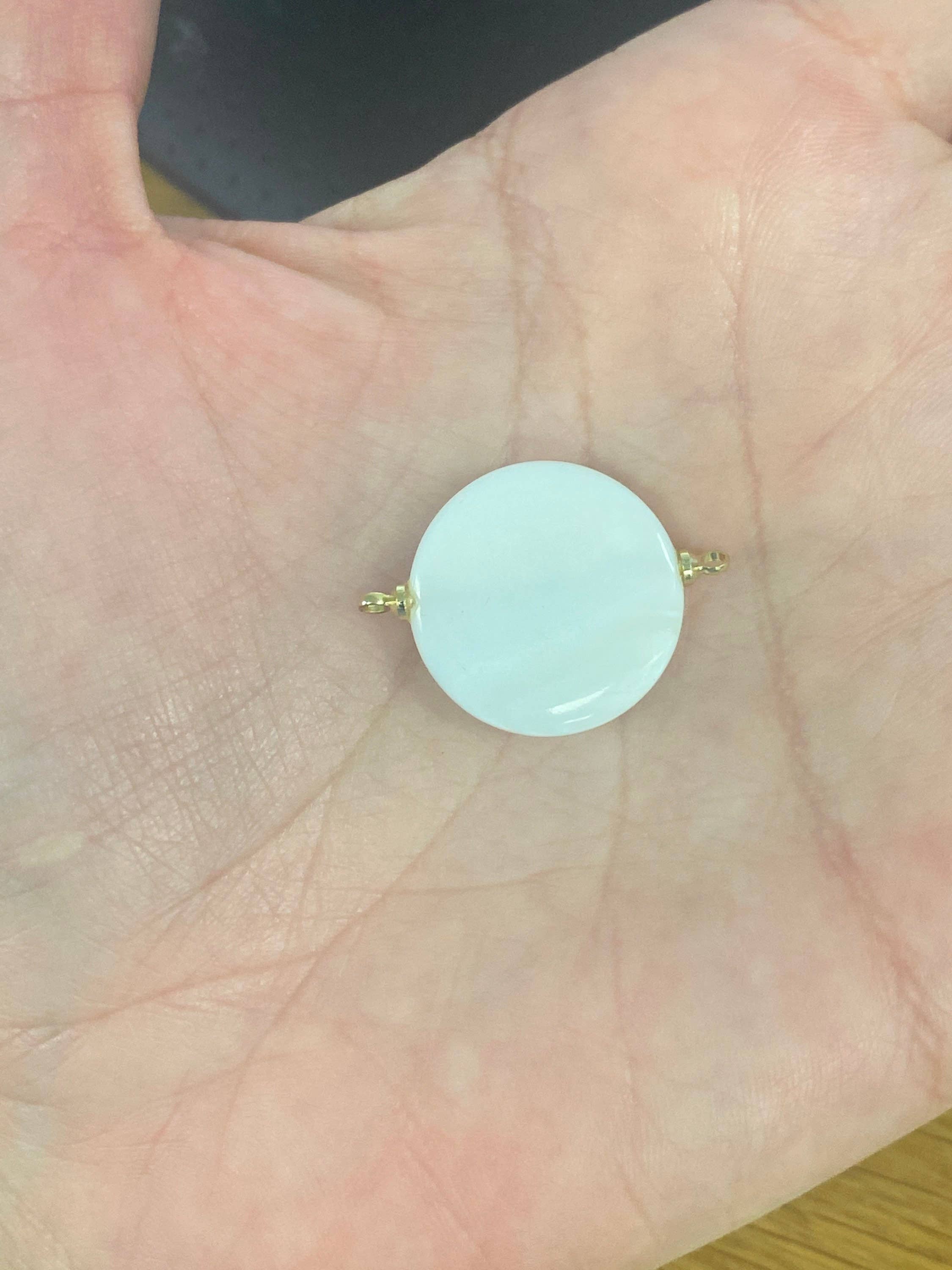 The Bead Bazaar - Wholesale Individual Charm/Pendant - Evil Eye Connector, White Pearl Eye Connector, Lucky Eye Charm, Evil Eye Jewelry, Evil Eye Bead, Evil Eye Accent Beads, Wholesale Evil Eye Beads5