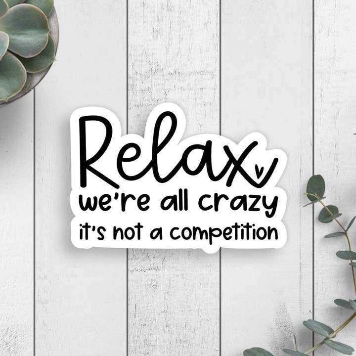 Relax Vinyl Sticker for wholesale by Expression Design Co