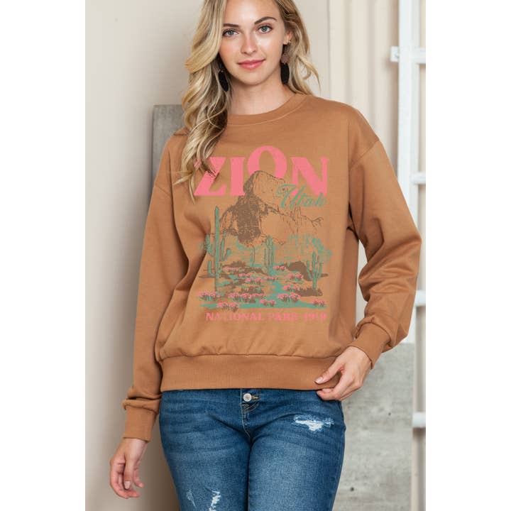 Amused by Blue - Wholesale Sweatshirt - Women's - Zion National Park Utah - Crewneck Sweatshirt2