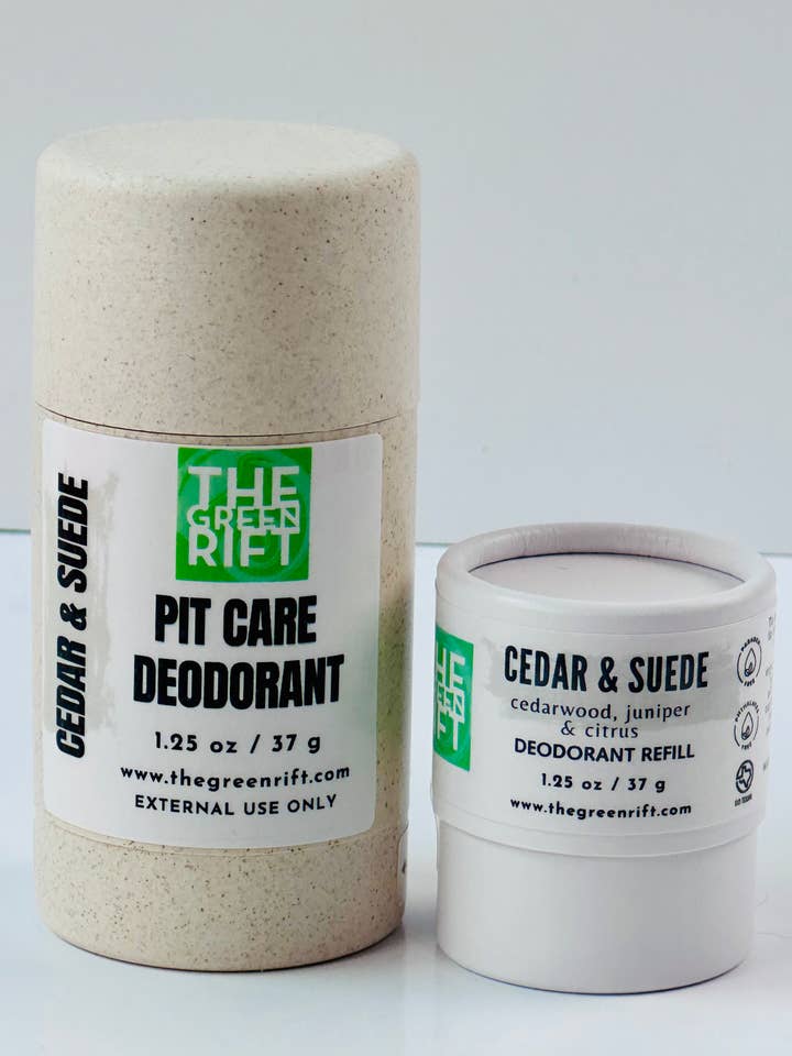 Déodorant pour soins des pieds en cèdre et en daim, rechargeable respectueux de l'environnement pour la vente par The Green Rift