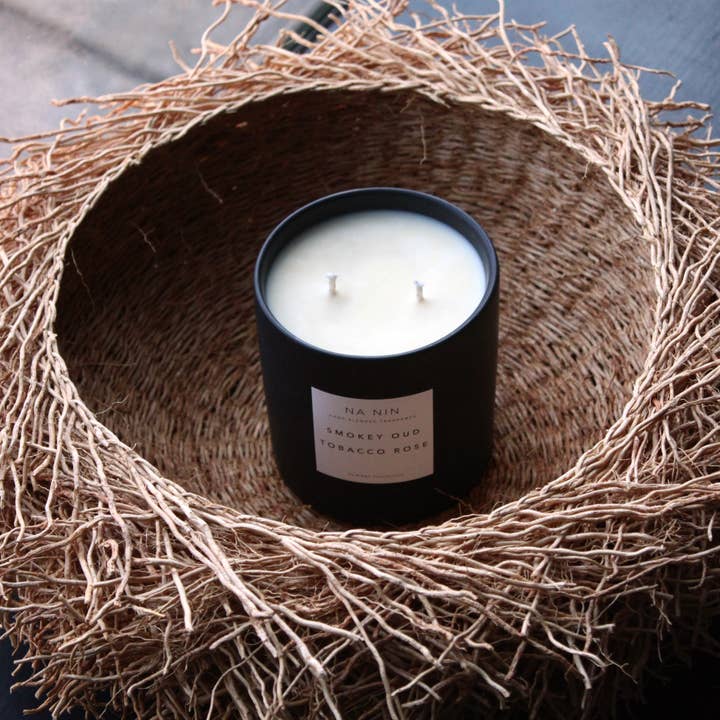 Na Nin – wholesale Jar/filled candle – Smokey Oud & Tobacco Rose Candle / Available in Multiple Sizes4