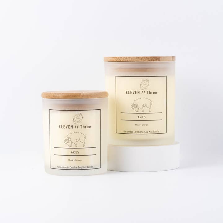 Aries 100% Soy Wax Jar Filled Candle for wholesale by ELEVEN//Three