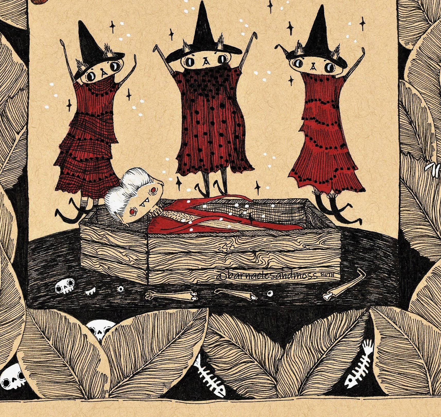 Barnacles and Moss – Impressão artística por atacado – Impressão de Arte Fina Cat Coven2