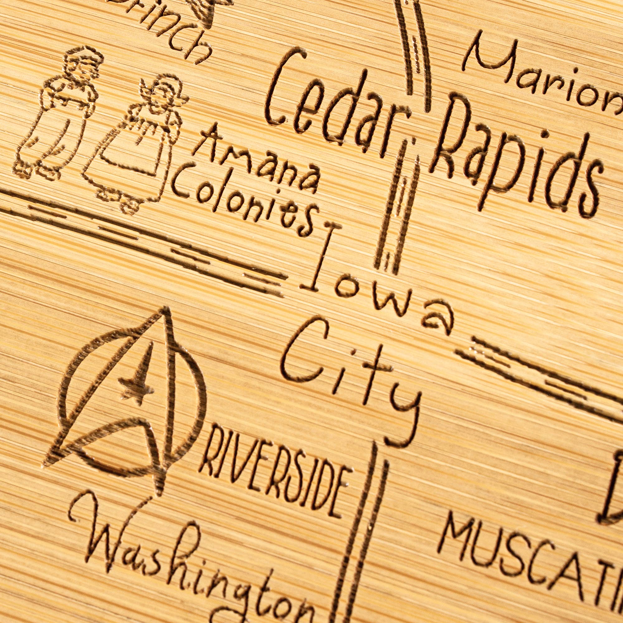 Totally Bamboo - Wholesale Cutting Board - Destination Iowa Cutting Board with Engraved Artwork4