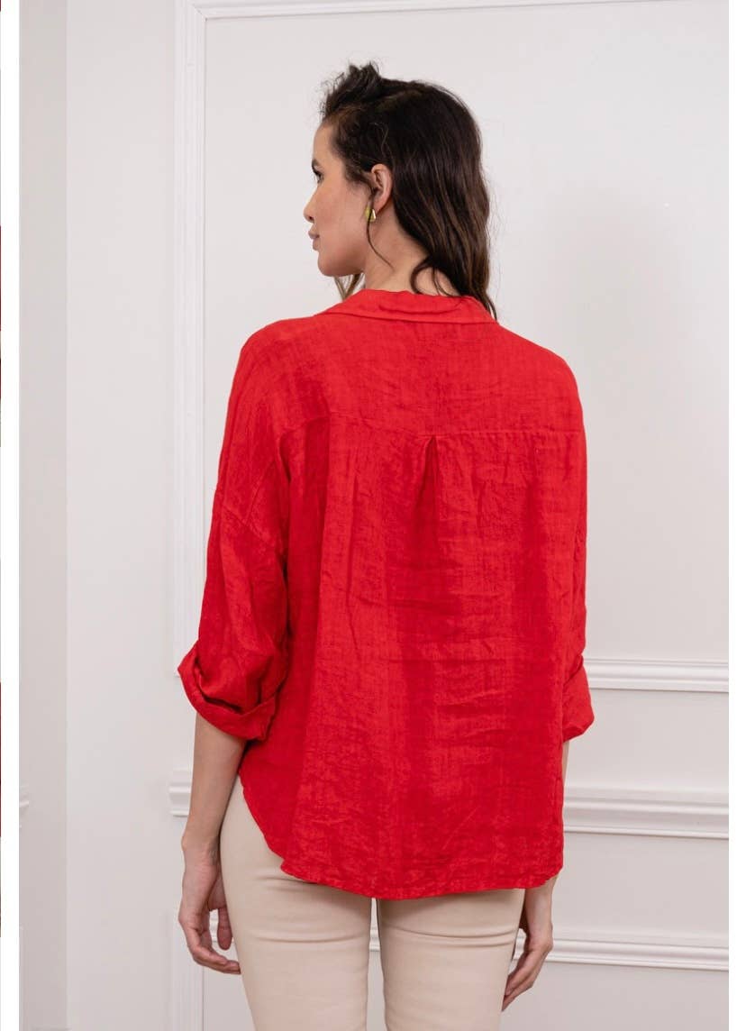 LINEN & COTTON HOUSE - Vente Chemise à col boutonné – femme - CHEMISE EN LIN. 48902 NINA57