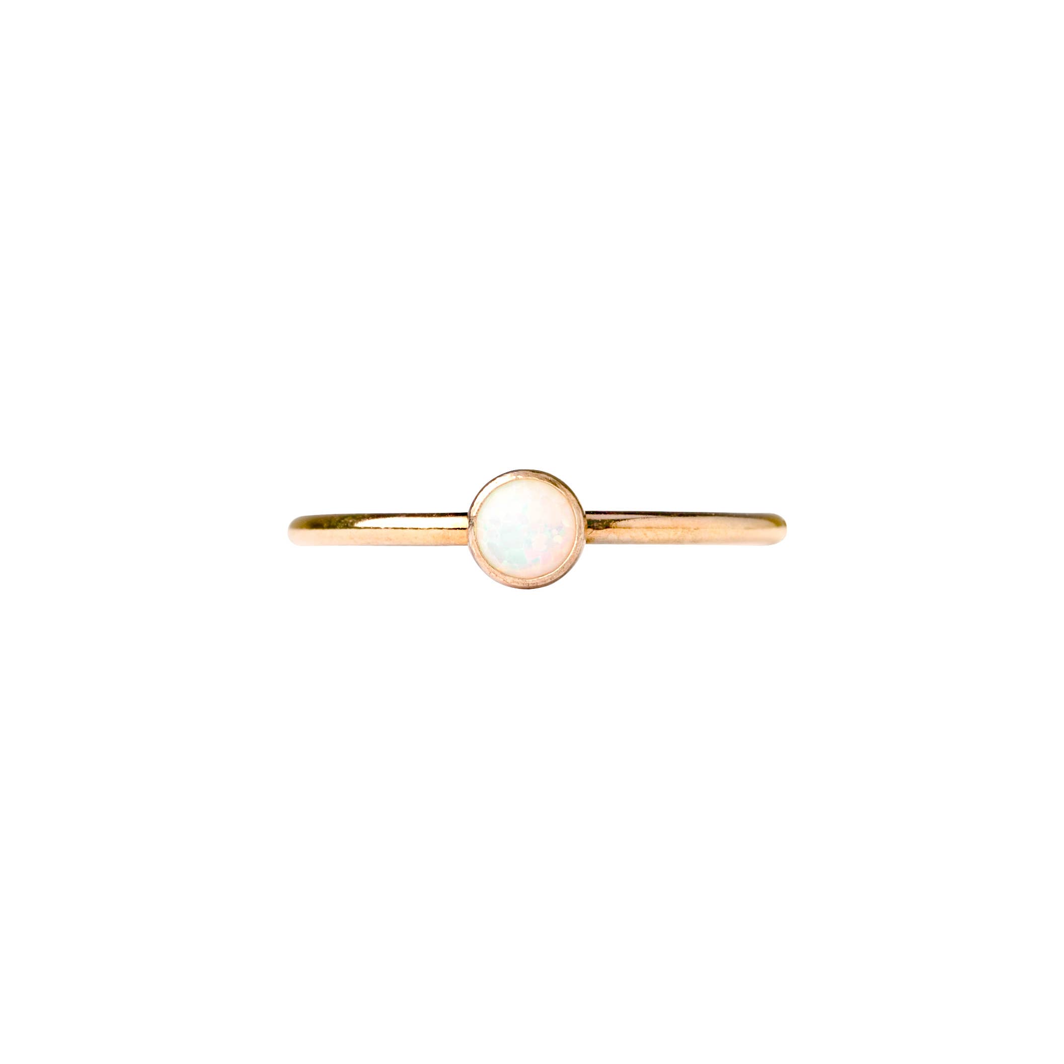 Mineral and Matter – wholesale Single stone/solitaire ring – Small Opal Ring Goldfill Dainty Stacking Opal Stone Band