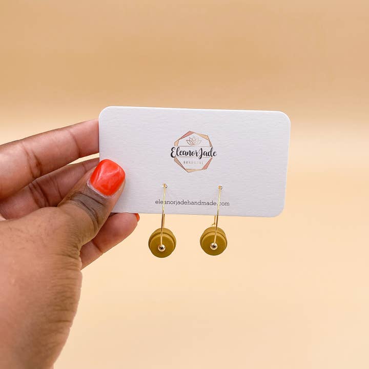 GIA | mostarda | brinco argila frisada por atacado de Eleanor Jade Handmade