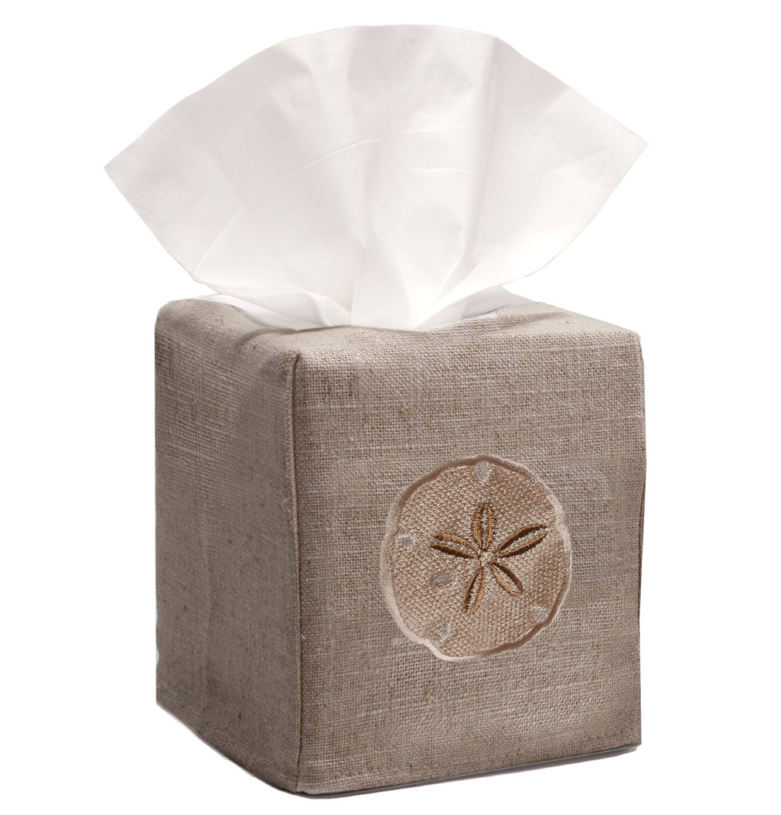 Jacaranda Living – Engroshandel Tissueboks – Kleenexboksbetræk, Naturligt Linned, Broderet12