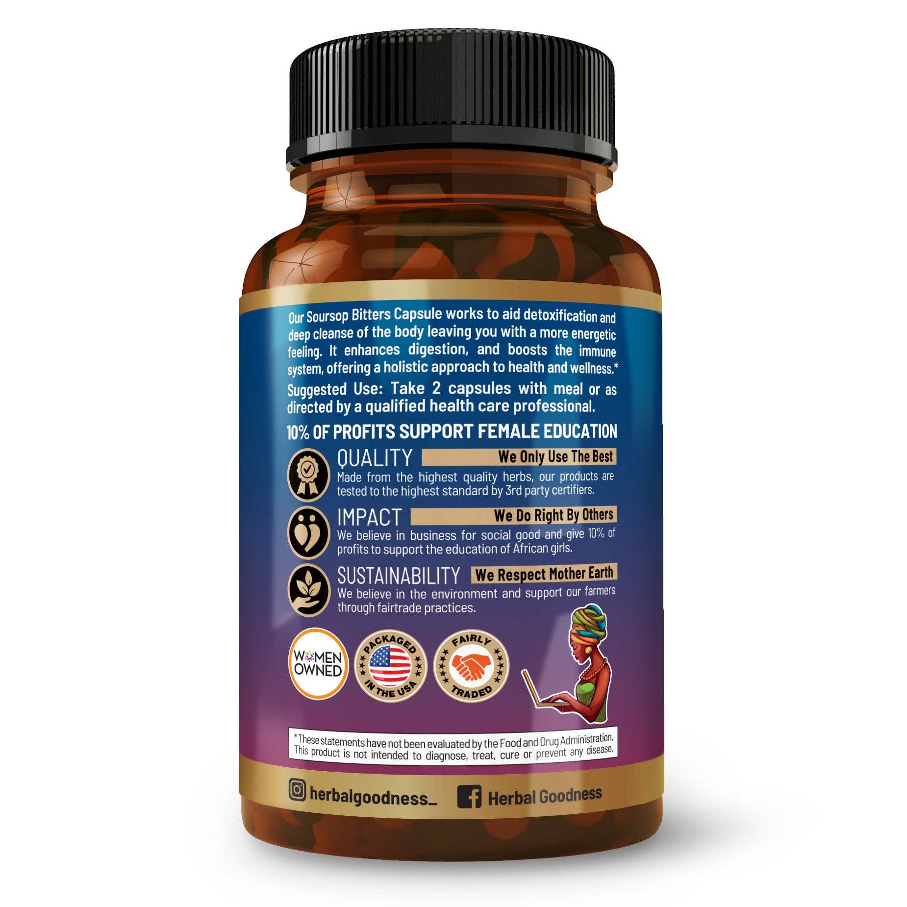 Herbal Goodness - Wholesale Oral Supplement/Vitamin - Soursop Bitters Graviola Extract_Capsules_120/1000mg1