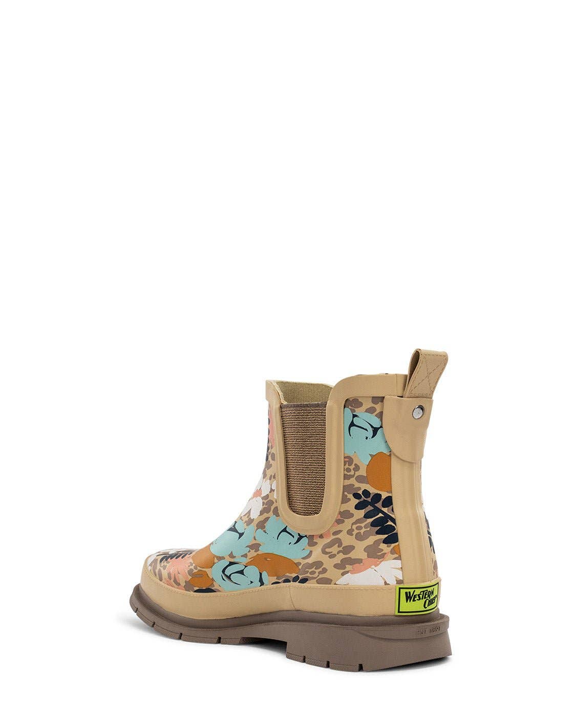 Women's Leopard Floral Chelsea Rain Boot - Taupe for wholesale on Faire6