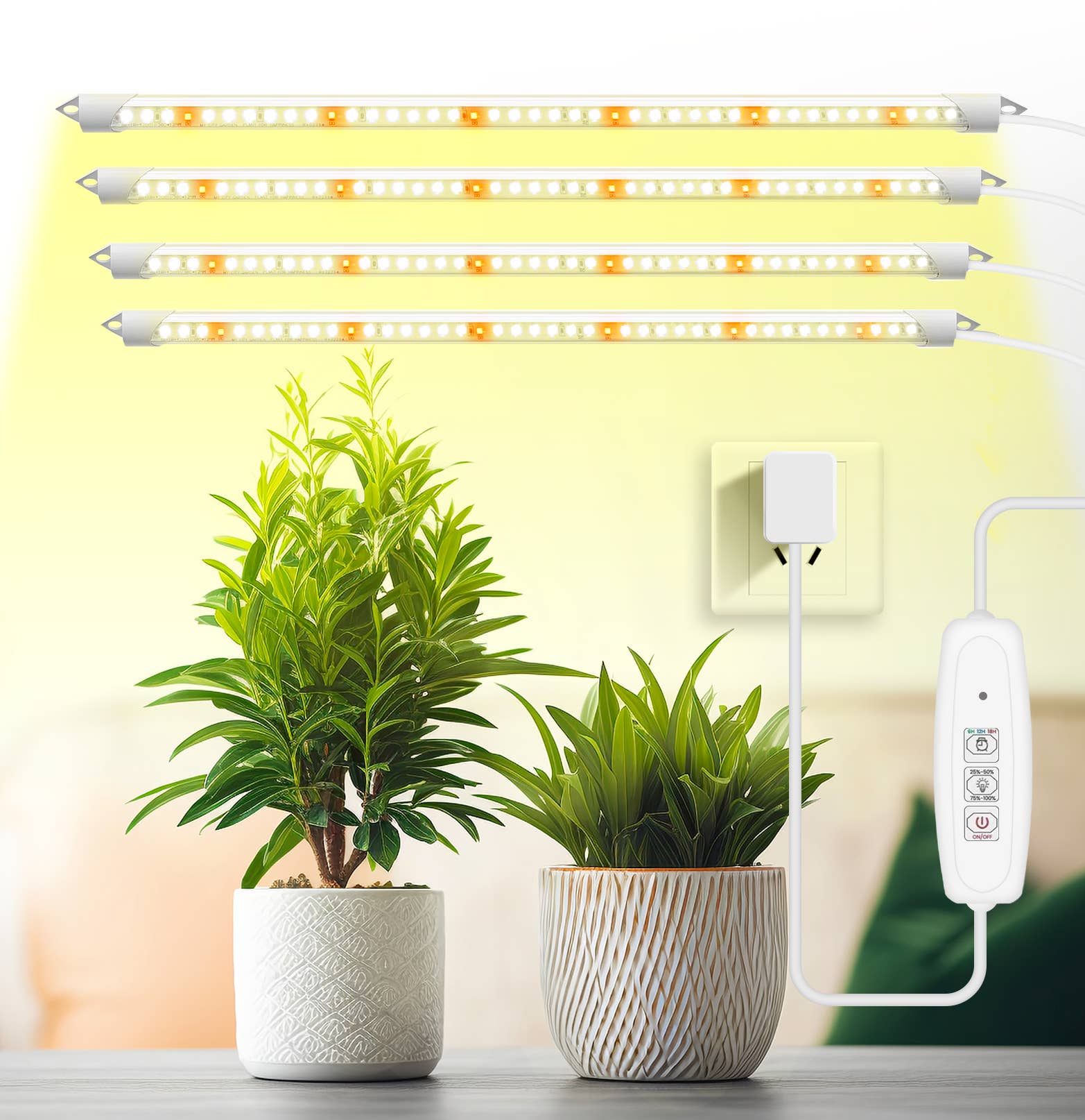 MY CITY GARDEN - Wholesale Live Plant - EASY GROW, Full Spectrum LED Grow Light Bars, 5000K, 4 pack