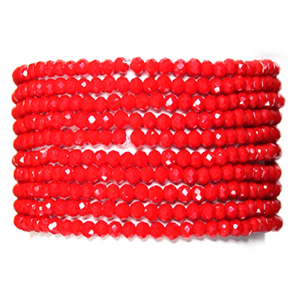 JOIA ACCESSORIES - Wholesale Beaded Bracelet - GLASS BEAD STRETCH MULTI BRACELET, SB 79382