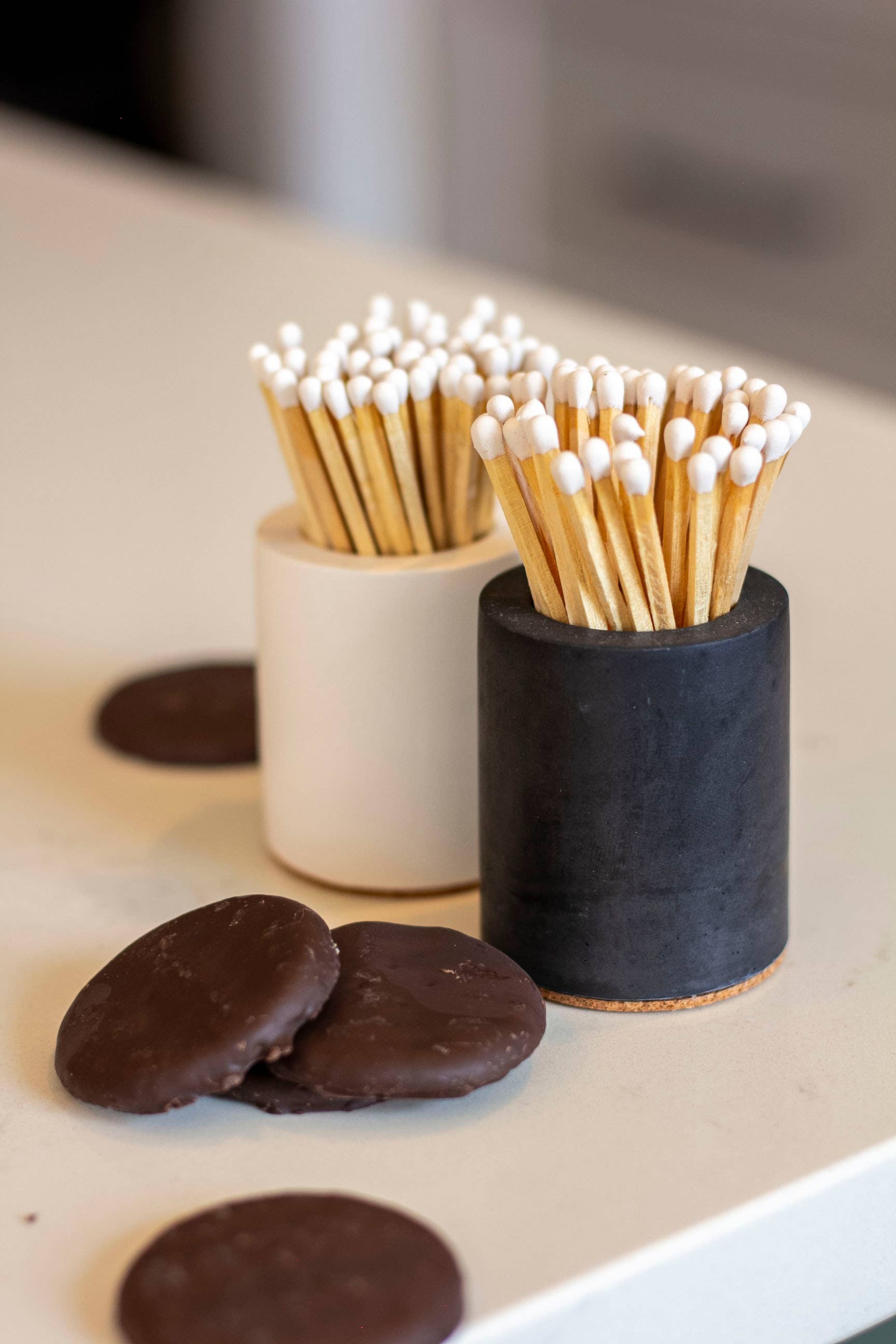 Tenn Prairie – wholesale Match holder – Cylinder Match Holder – Concrete Design with 3-Inch Safety Matches17