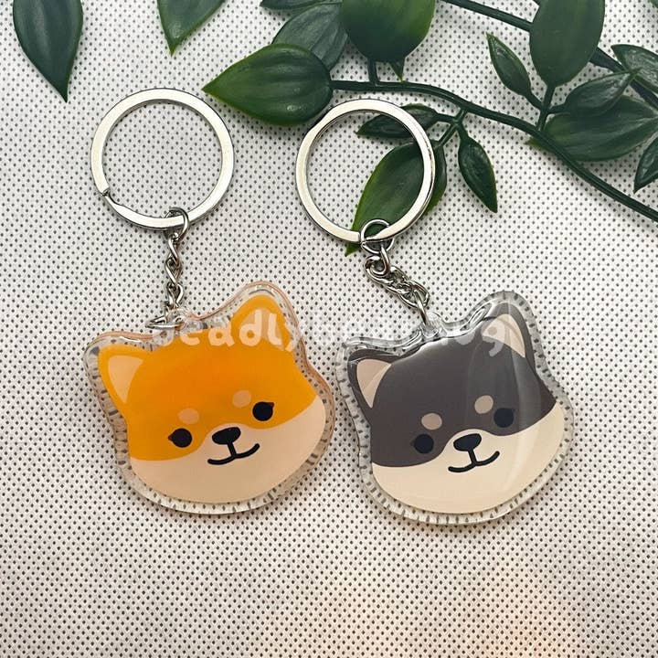 Shiba Inu Dog Double-Sided Epoxy Acrylic Keychain for wholesale by deadlybearhug