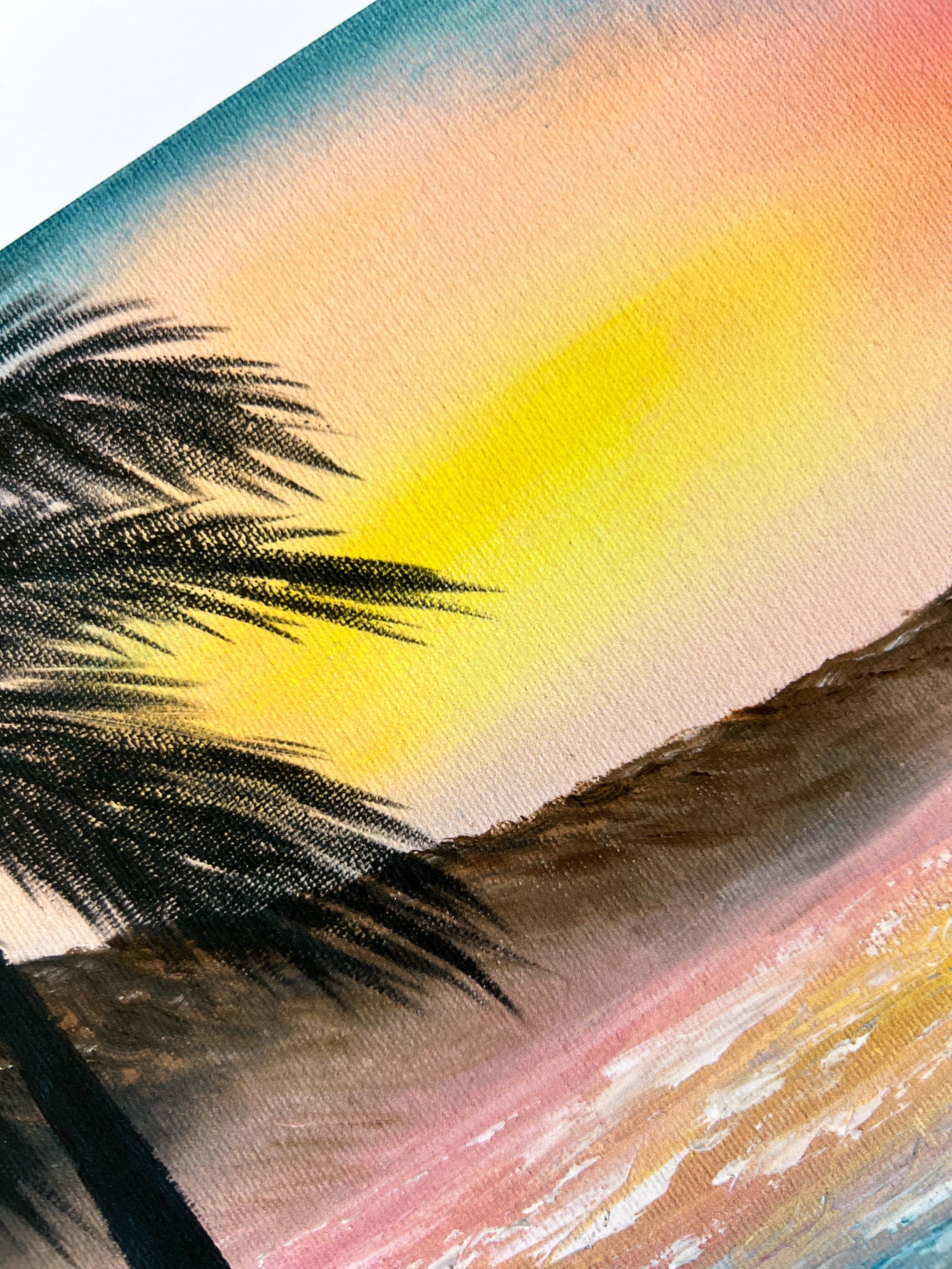 Clara de la Fuente Artist - Wholesale Art Print - Warm Yellow Pink Blue Sunset  Hawaii Palm Beach Gift & Decor3
