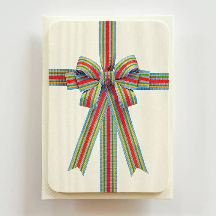 Canonbury Press – wholesale Birthday card – Candy Stripe Bow Greeting Card | Birthday Card2