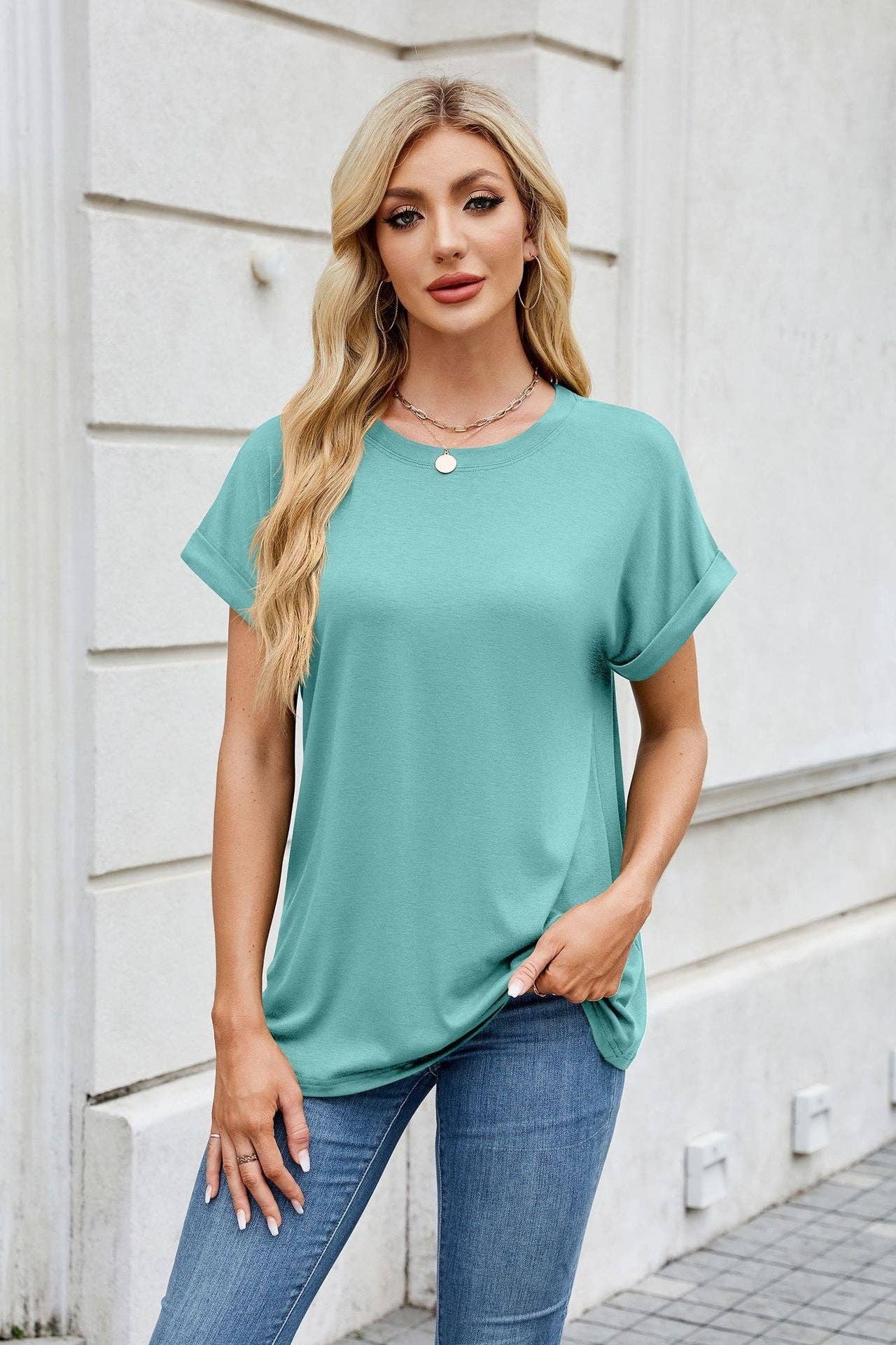 Lovesoft - Wholesale T-Shirt - Women's - Round Neck Loose Short Sleeve T-Shirt Top6