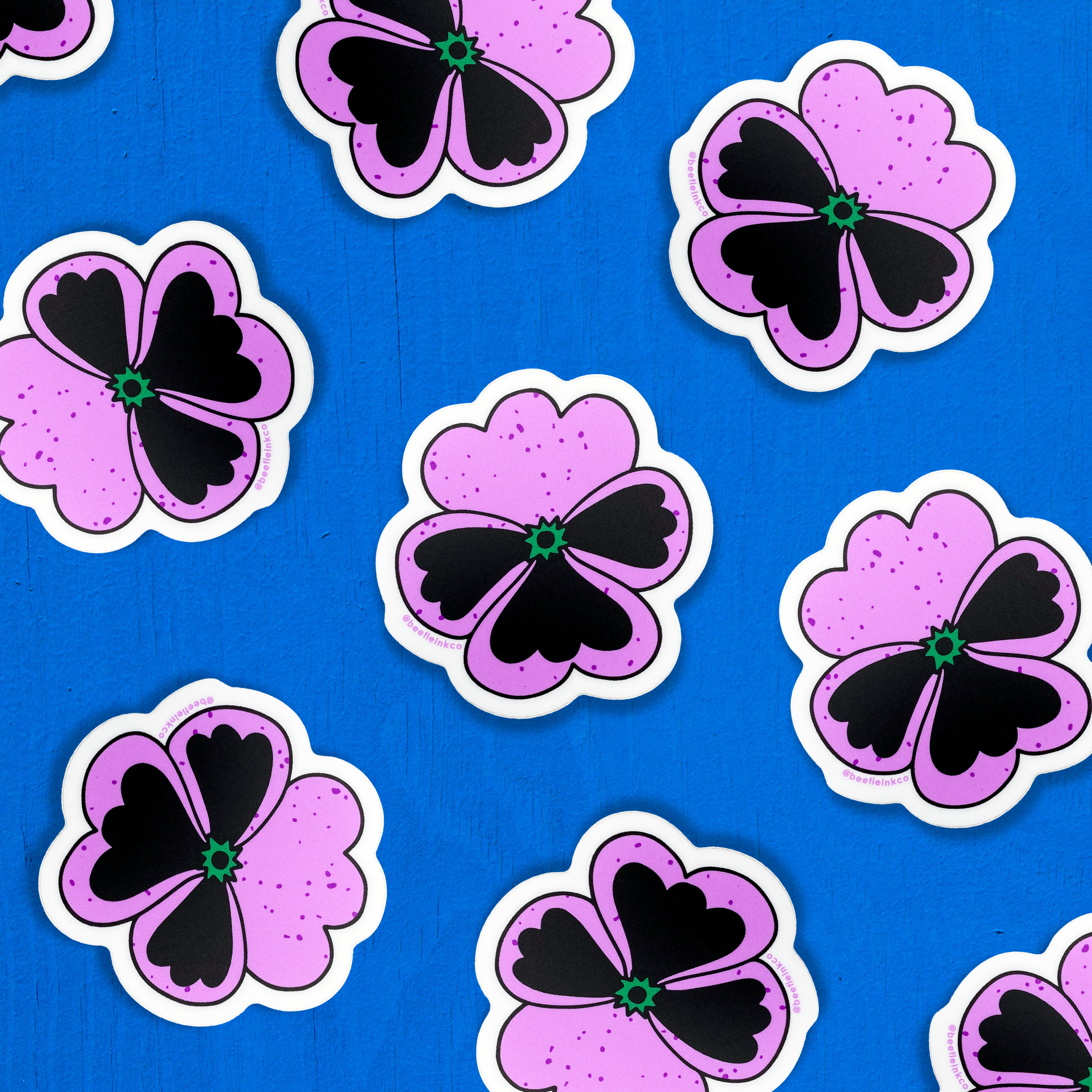 Beetle Ink Co. - Wholesale Sticker - Big Pansy Flower Vinyl Sticker7