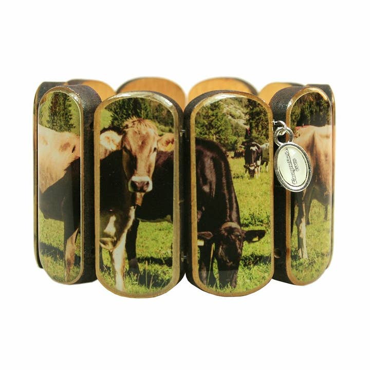 Statement houten armband brede koeien voor wholesale door Escapulario