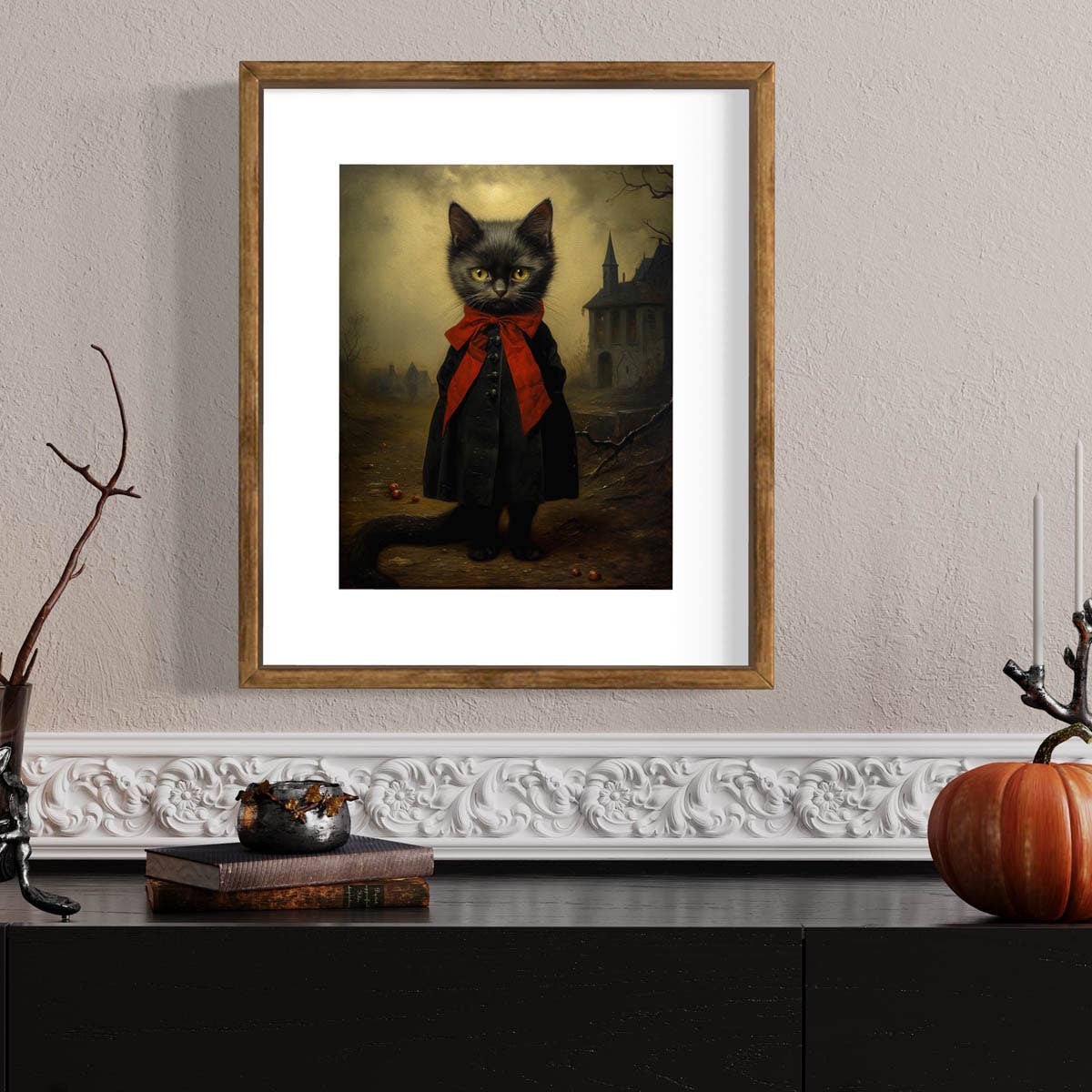 Salty Alyce - Wholesale Art Print - Victorian Black Cat Miss Jinx Wall Art 29AS4