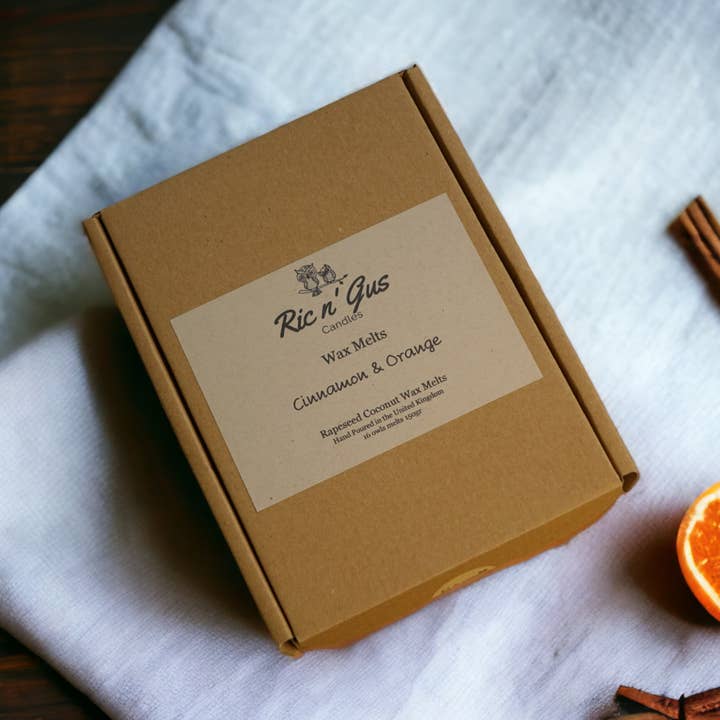 Cera Botânica Perfumada com Canela & Laranja Derrete por atacado de Ric n'Gus Candles
