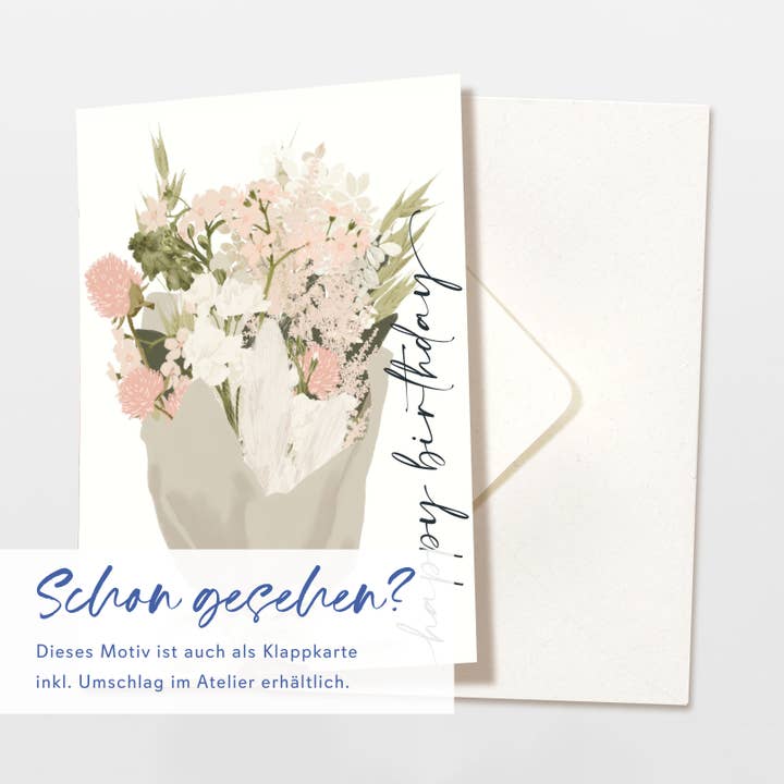 Wildblumen Atelier - Wholesale Birthday Card - Happy Birthday bouquet postcard, FSC certified3