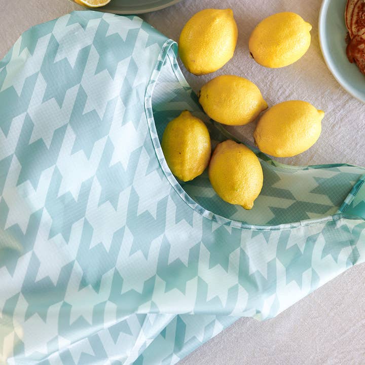 Hello Weekend - Wholesale Grocery/shopping bag - Sage Houndstooth - Shopper Bag1