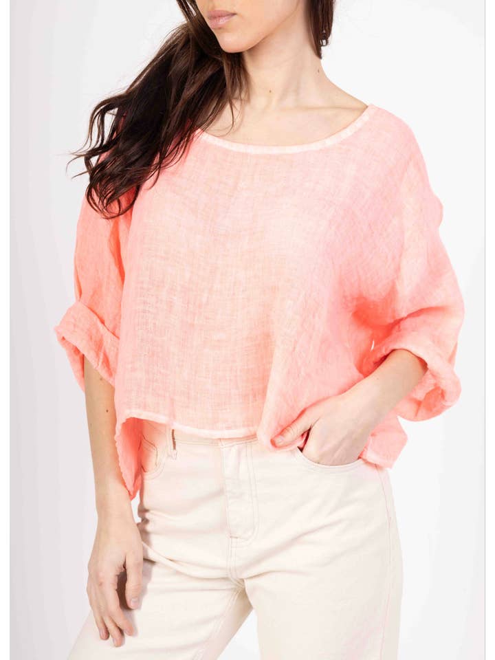 LINEN & COTTON HOUSE - Wholesale Blouse - Women's - 18415 TOP IN LINEN SPRING SUMMER CLOTHING