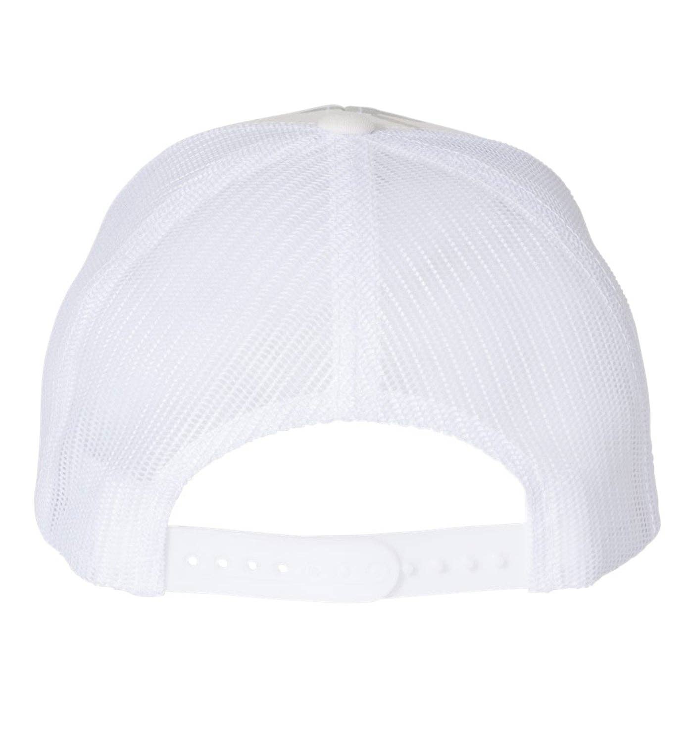 Born Salty Skull Kraken 6 Panel Trucker Snap Back Hat Multicam Alpine White for wholesale on Faire1