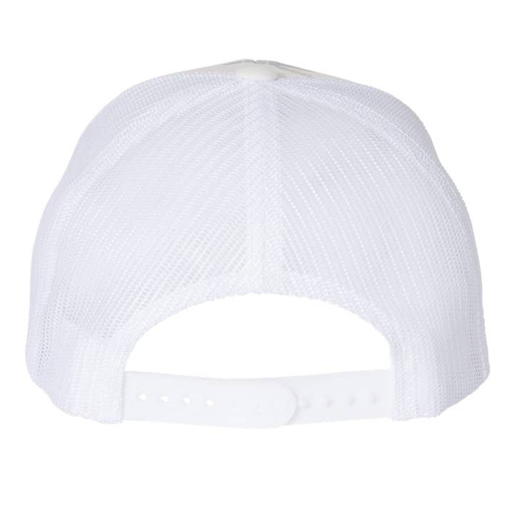 Born Salty Skull Kraken 6 Panel Trucker Snap Back Hat Multicam Alpine White for wholesale on Faire1