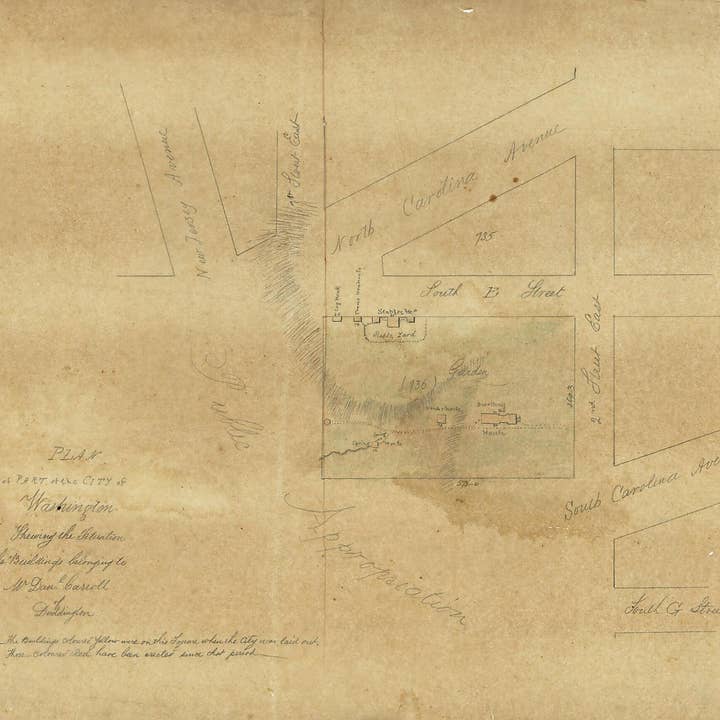 Relic Map Co. - Wholesale Map - Plan of Part of the City of Washington Shewing the Situation of the Buildings Belonging to Mr. Dan'l Carroll of Duddington 1796