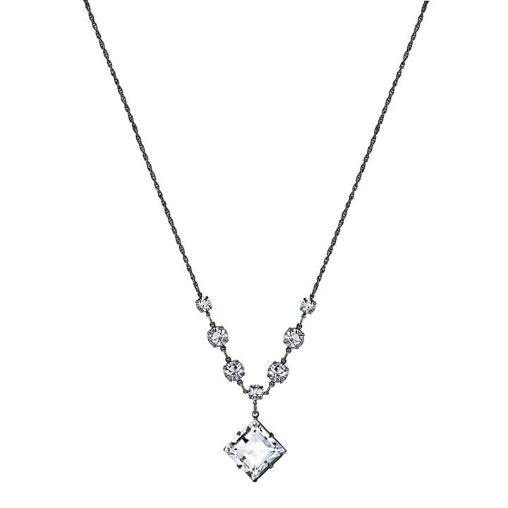 1928 Jewelry - Wholesale Pendant/Charm Necklace - 1928 Bridal Genuine Swarovski Element Diamond Shape Pendant