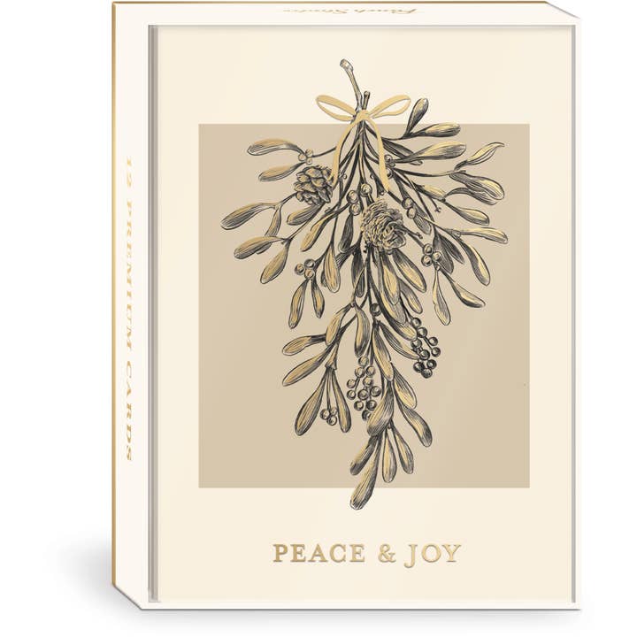 Coffret de cartes de Noël haut de gamme Gistletoe pour la vente par Punch Studio