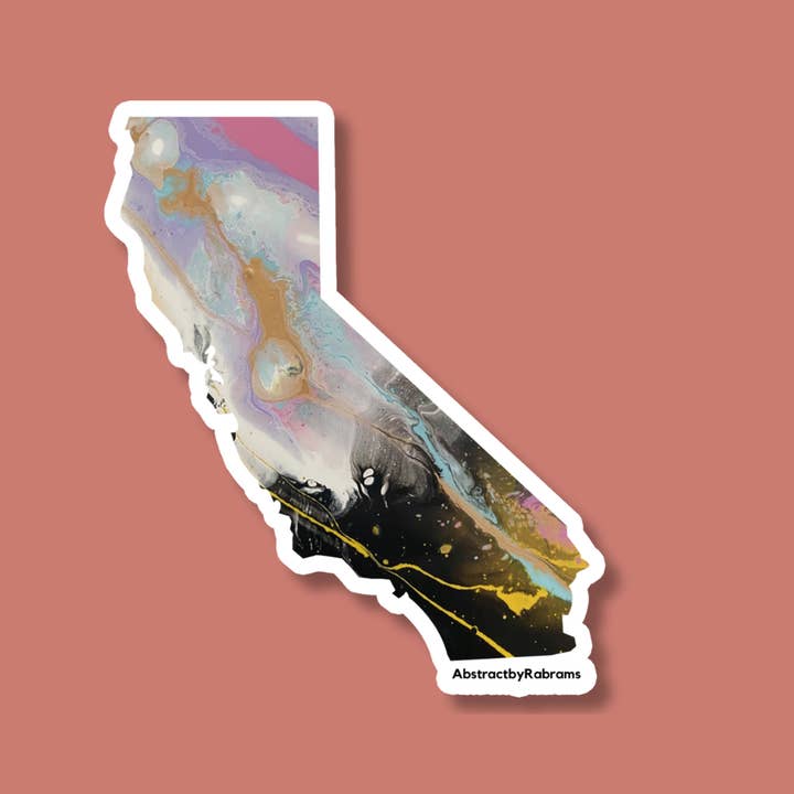 AbstractbyRabrams - Wholesale Sticker - California State Sticker LGBTQ Rainbow Lesbian Trans Pride10