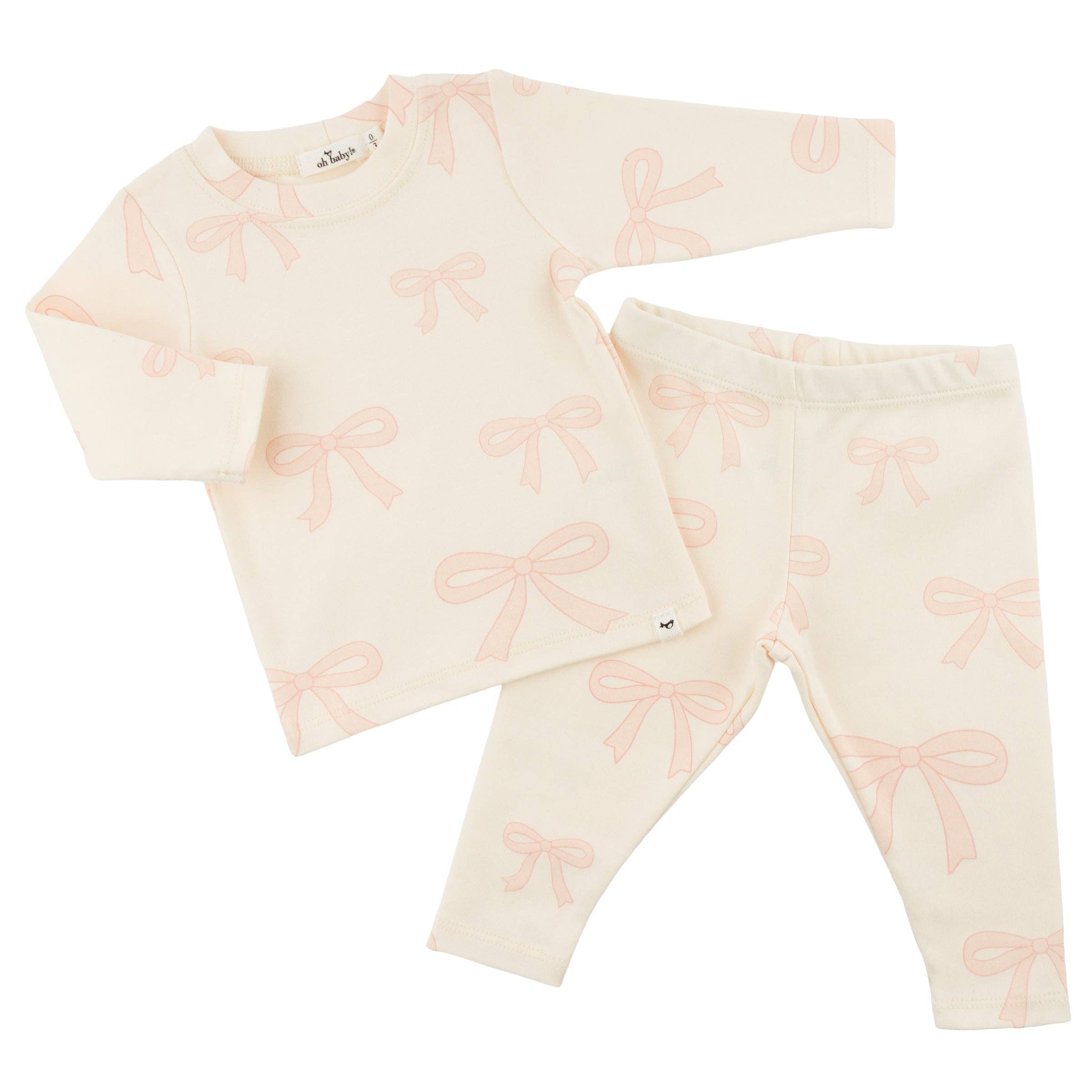 Milk Big Bows Pink 2pc Set IJ for wholesale on Faire1