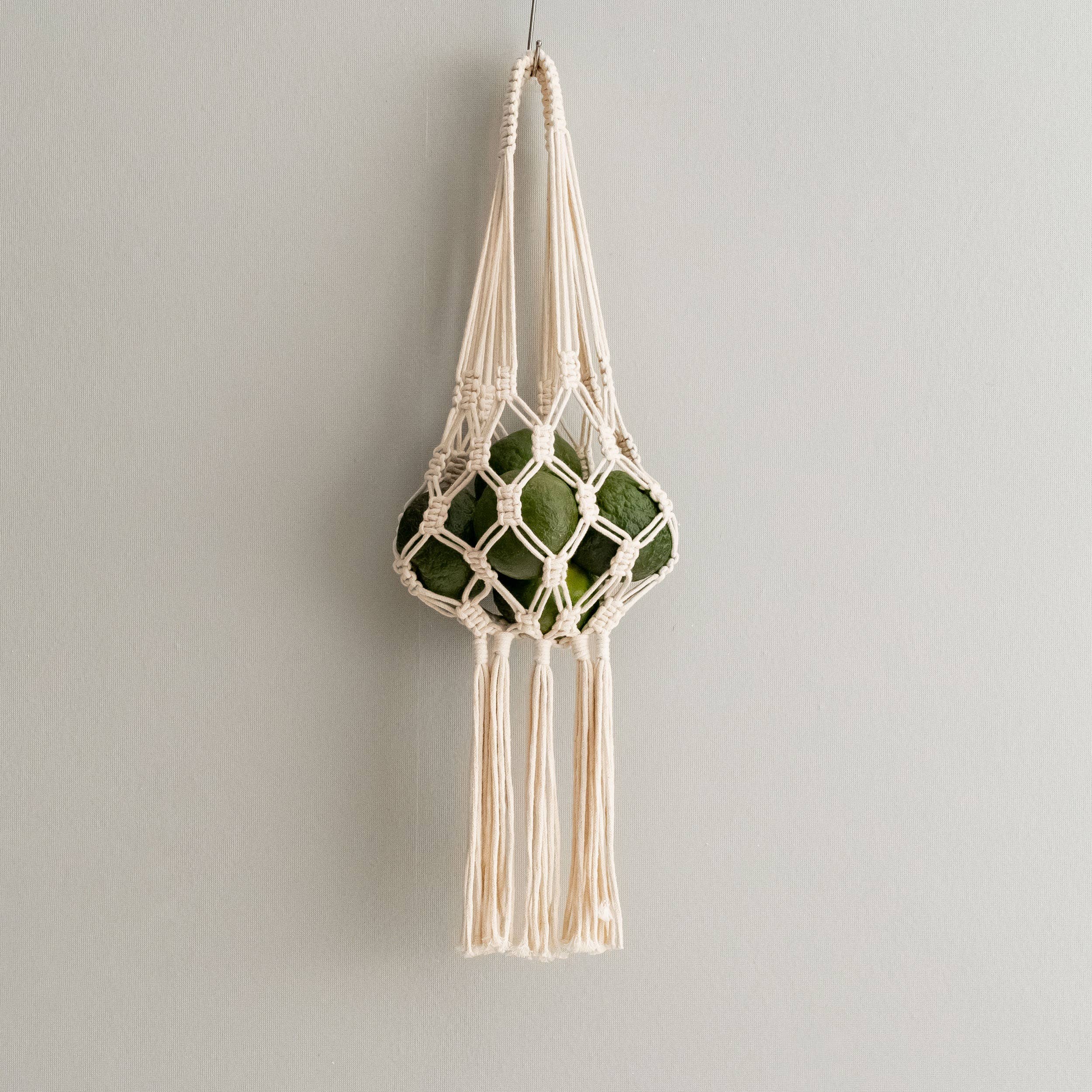 BeanDaikon – wholesale Fruktkorg – Boho Makramé Frukthållare Hängande Korg I669