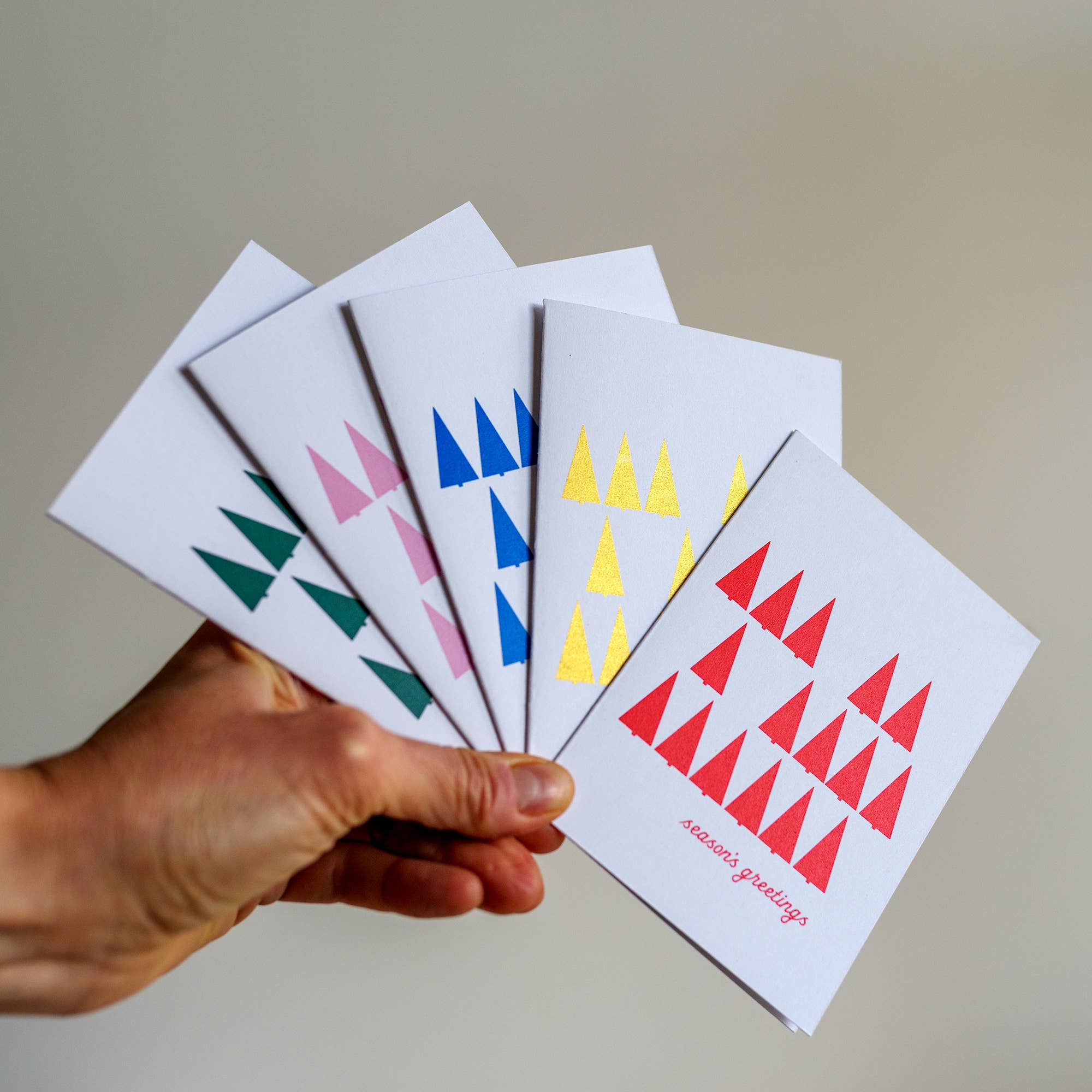 Spin Spin - Wholesale Season's Greetings Card - Screen Printed Season's Greetings Cards (set of 5)1