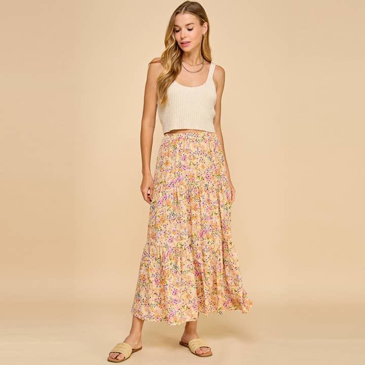 Maxi-rok met bloemenprint voor wholesale door Les Amis