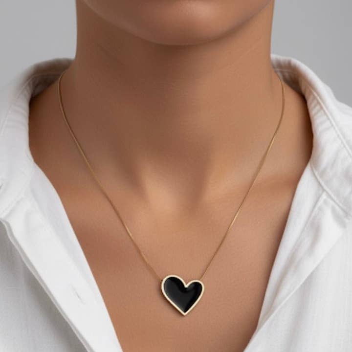 Infinity Heart - Collana cuore a cuore placcato oro 18K per la vendita all'ingrosso da parte di DUESTELLE ITALIA