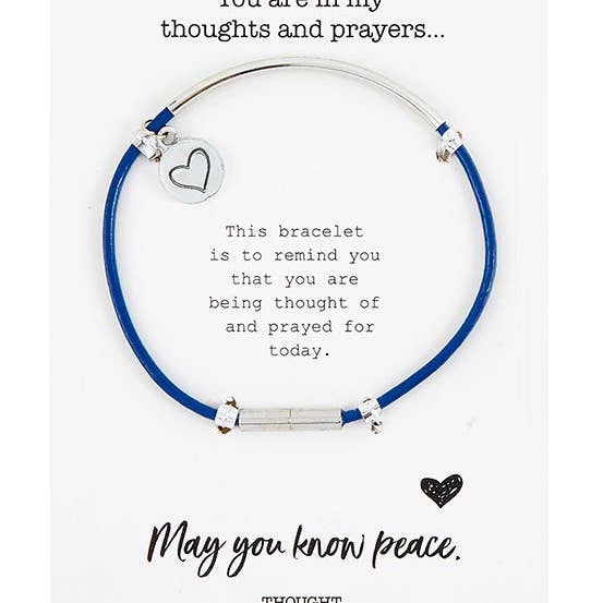Thought Keepers Bracelet - Blue/Silver for wholesale by Faithworks by Creative Brands
