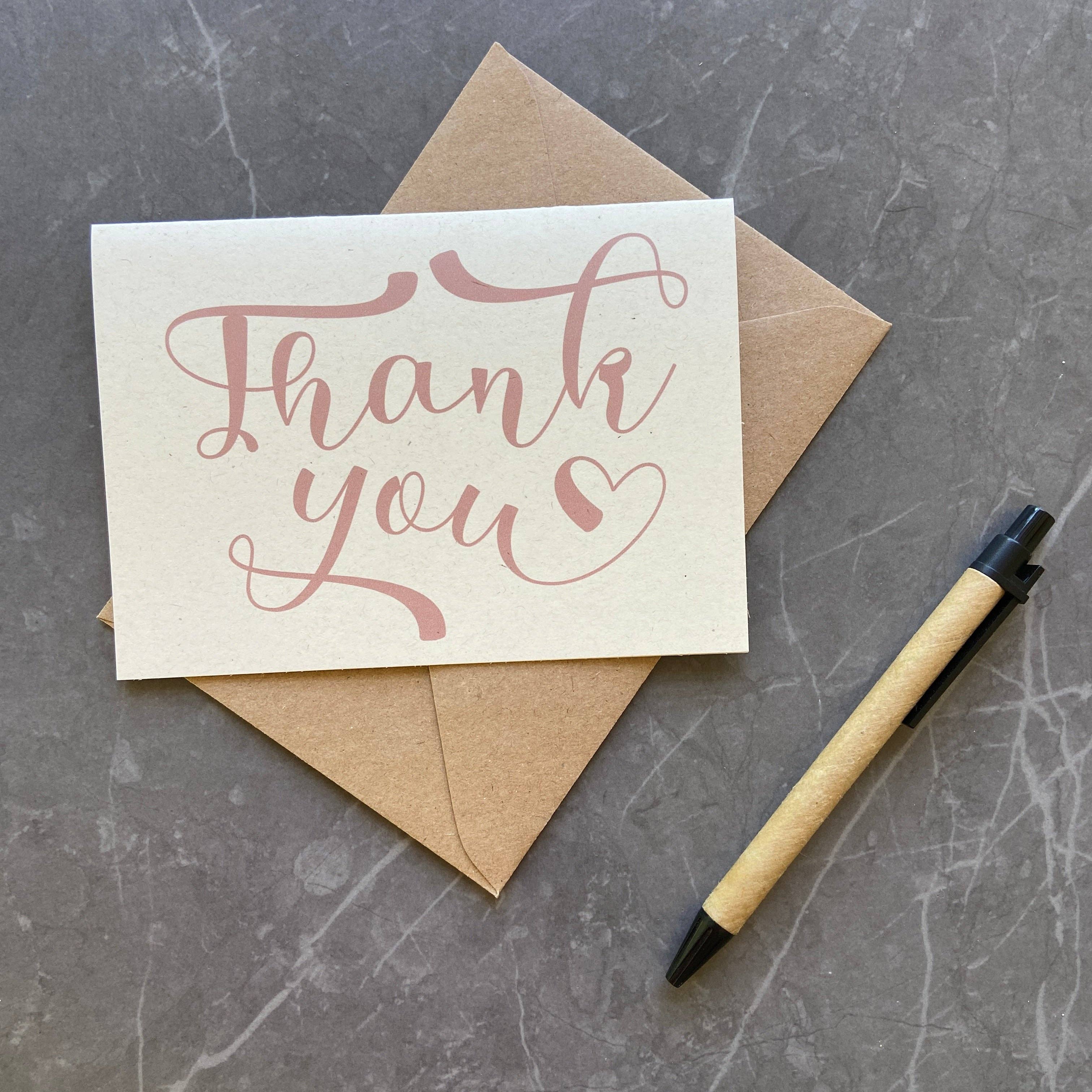 Tall Order - Wholesale Stationery/Notecard Set - Multicolour Calligraphy Thank You Note Card Pack - Recycled3